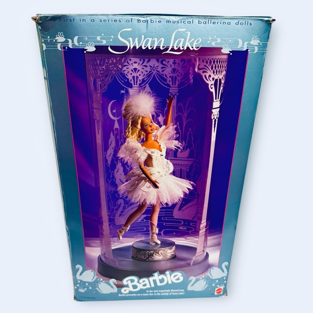 Vintage Barbie SWAN LAKE Music Box  #1648 MUSICAL BALLERINA DOLL 1991 w/ Box EC! - Picture 12 of 16